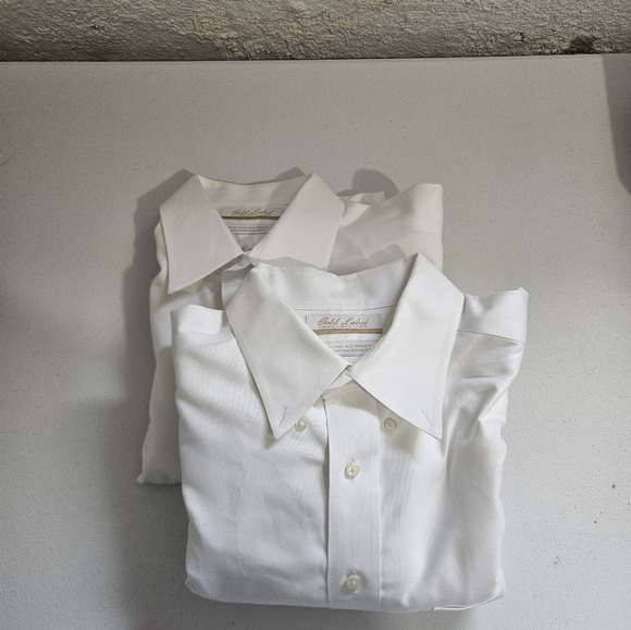 Roundtree And Yorke Gold Label Mens Oxford And Dobby 16.5x33 L/S Button Down 2pk - Picture 1 of 10